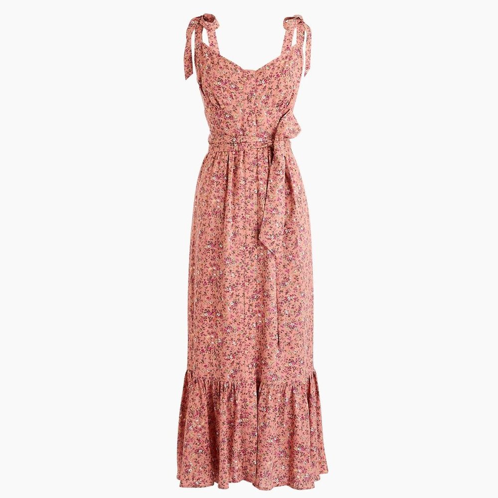 J.CREW button front midi dress with ruffle hem sz8